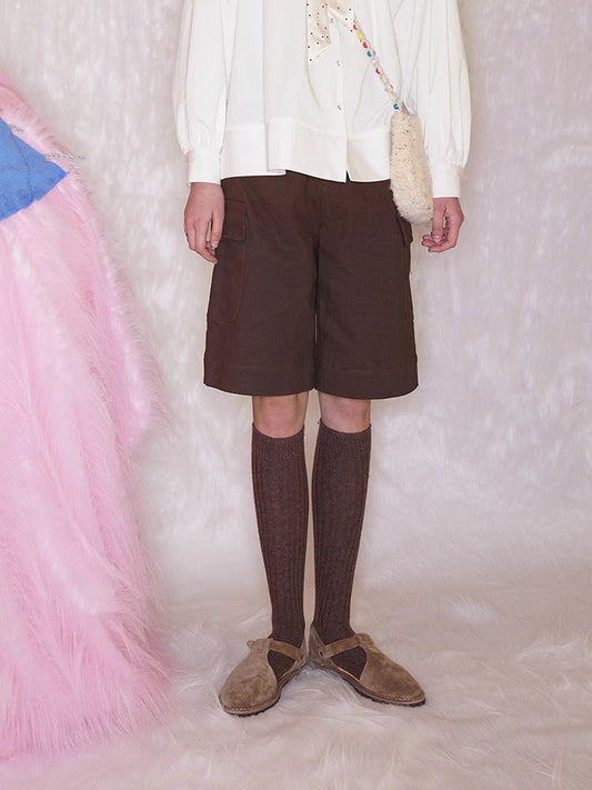 Loose workwear padded middle pants【s0000005916】