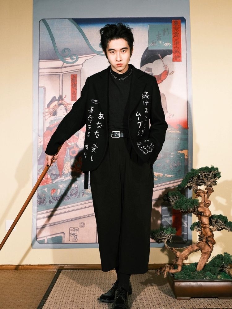 Black Wool Suit Jacket【s0000003618】