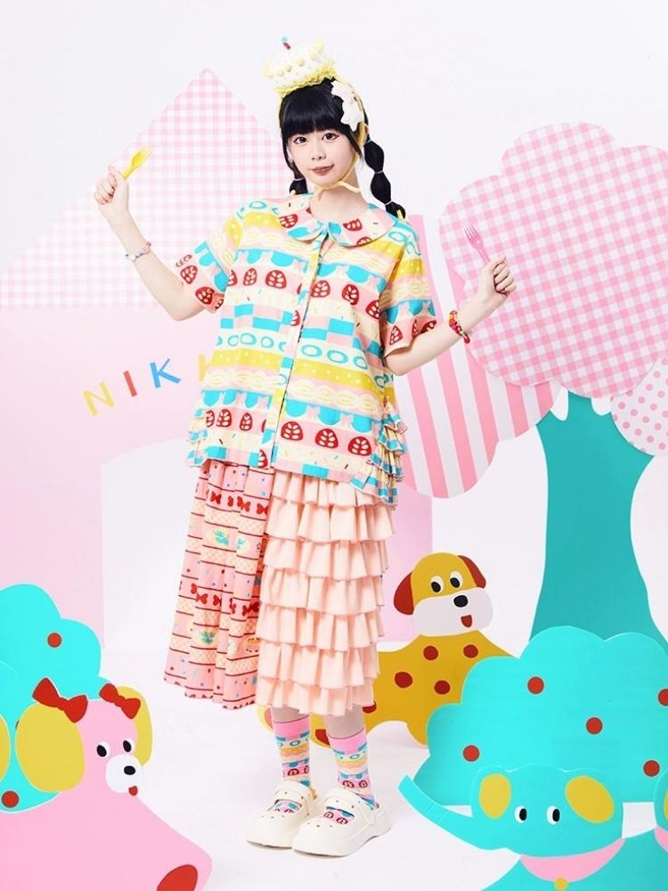 Showa girl colorful shirt 【s0000002876】