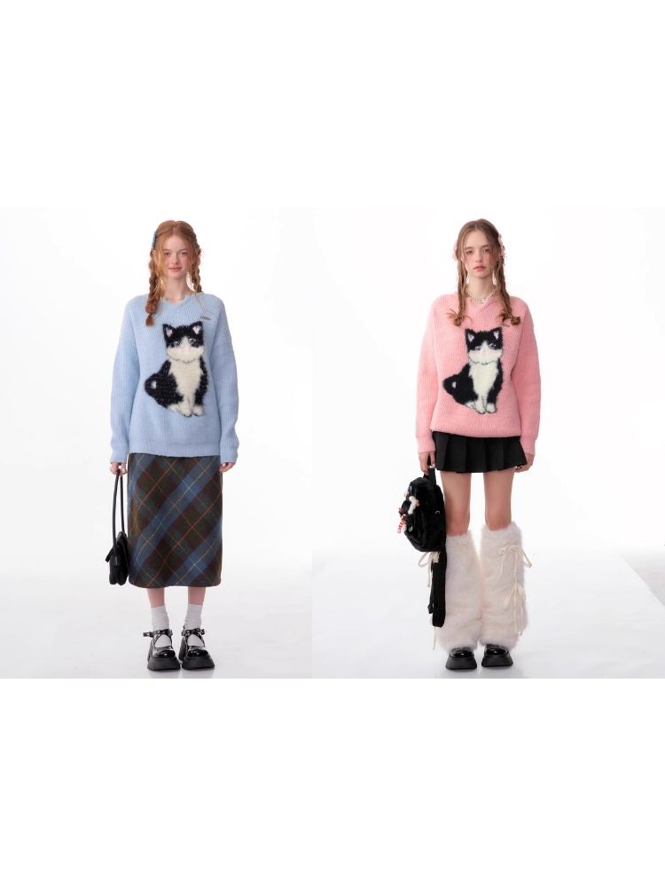 Soft thick thin cute cat sweater【s0000006144】