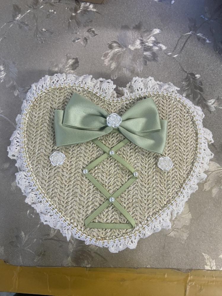 Cocoa Jam - Sweet Lolita Handbag Handmade Woven Heart Shape Crossbody Bag