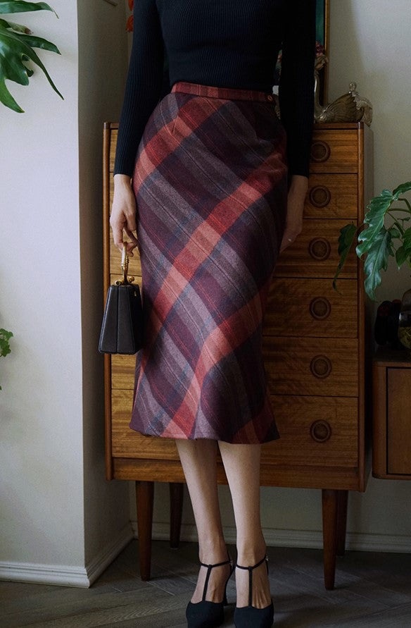 British plaid elegant skirt