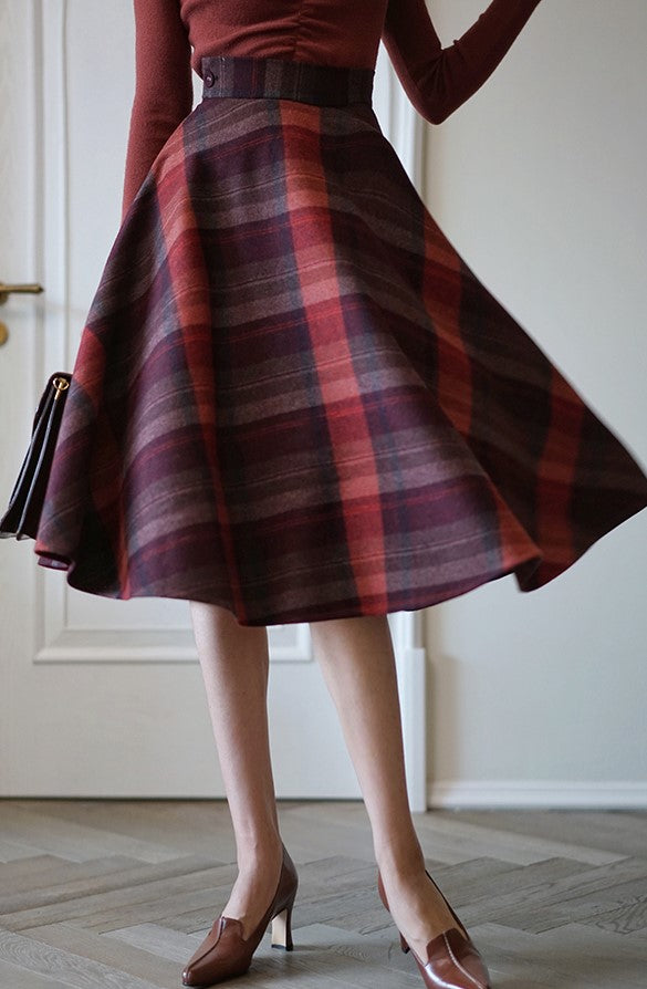 Modern vintage plaid skirt