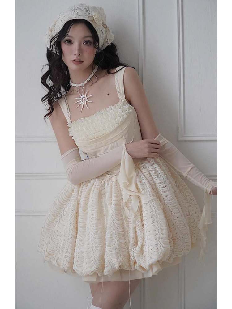 Niche Strap Princess Puff Dress【s0000008139】