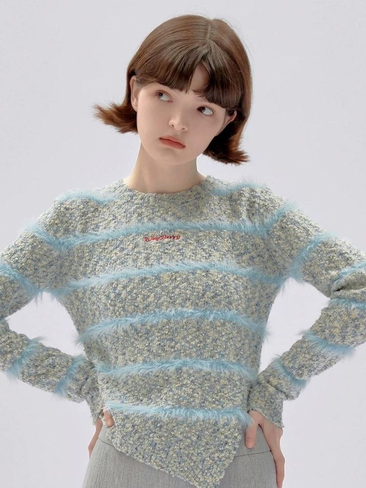 Contrast Color Knitted Sweater【s0000003360】