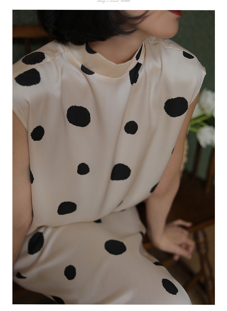 Countess Polka Dot Ecru Dress