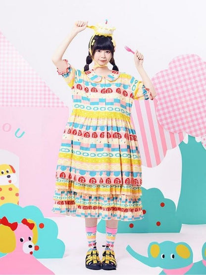 Showa Girl Original Print Cake Dress 【s0000002882】