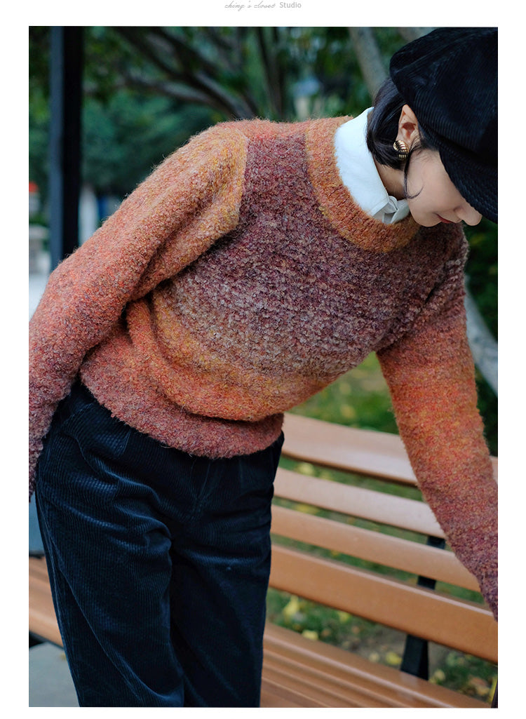 color gradation knit sweater