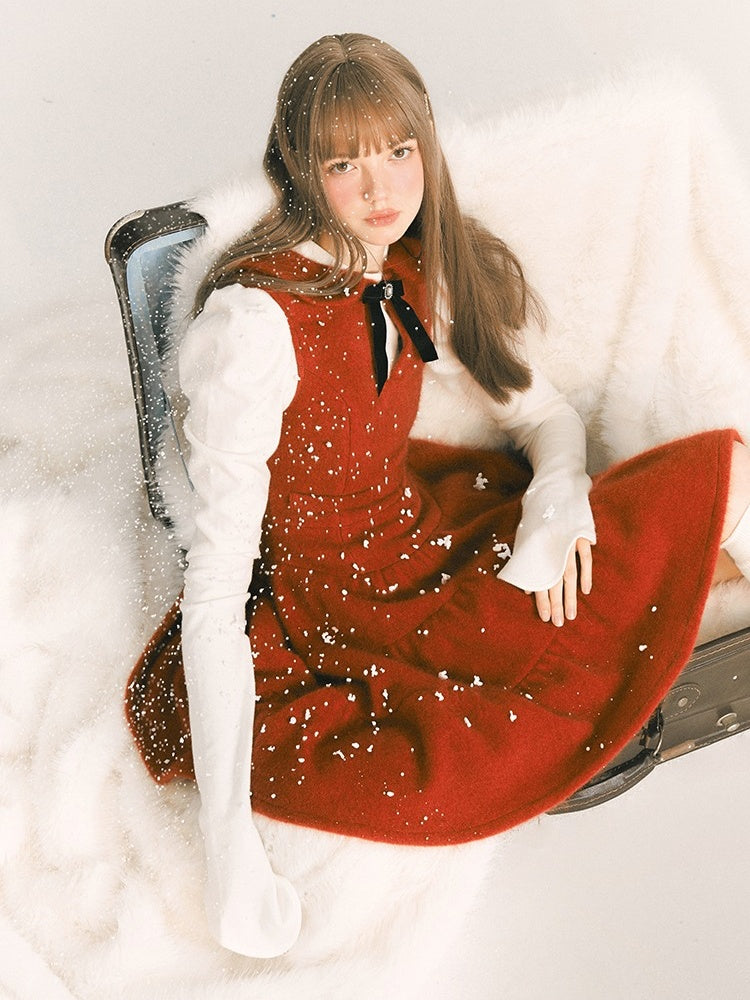 Doll Collar Sleeveless Ribbon Tiered Dress【s0000003862】