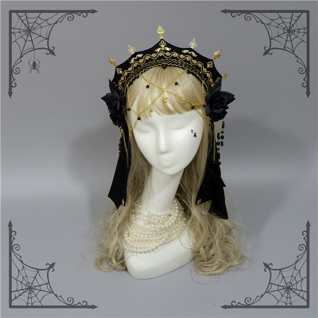 Foxcherry-Palace Retro Gorgeous Lolita headdress Multicolors