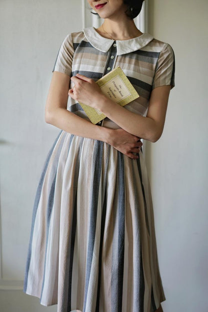 Literary Lady Vintage Striped Dress