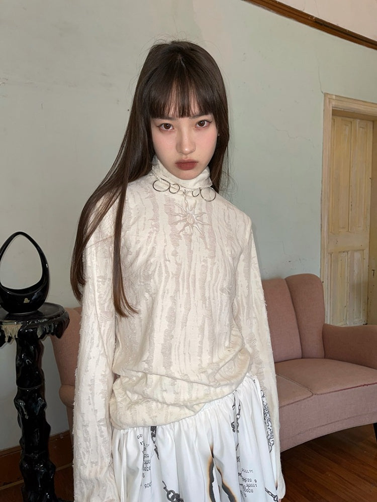 Ripped Turtleneck Long Sleeved Bottoming Shirt【s0000003882】