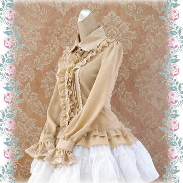 Strawberry Witch - Elegant Lace-Up Back Lolita Blouse