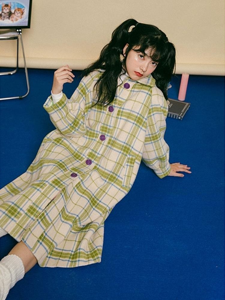 Long Sandwich Warm Tweed Coat【s0000006236】