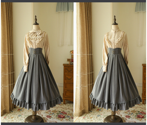 Forest Wardrobe - North of the Forest - Classic Lolita Striped Vest Skirt Set