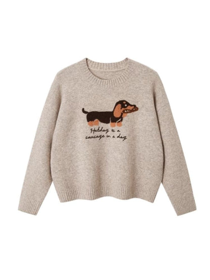 Sausage dog soft sticky sweater【s0000004888】