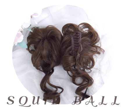 Sinwavy - Kawaii Lolita Brown Wig Cute Bun Ponytail Doll-like Wig