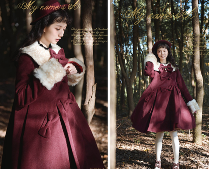 Unideer - Casual Lolita Winter Wool Down Coat Multicolors