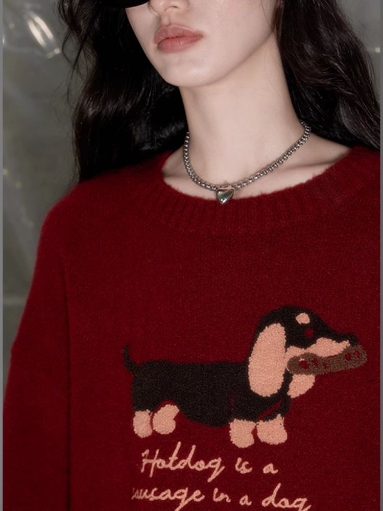 Sausage dog soft sticky sweater【s0000004888】