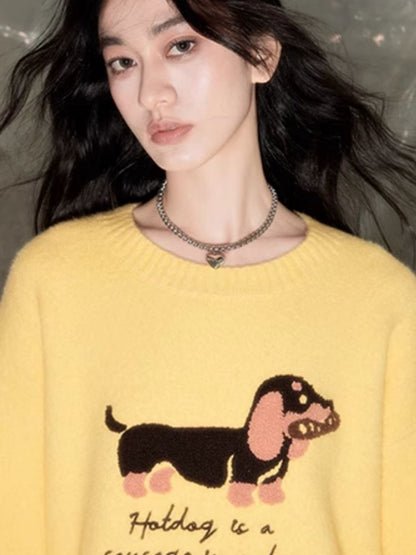 Sausage dog soft sticky sweater【s0000004888】