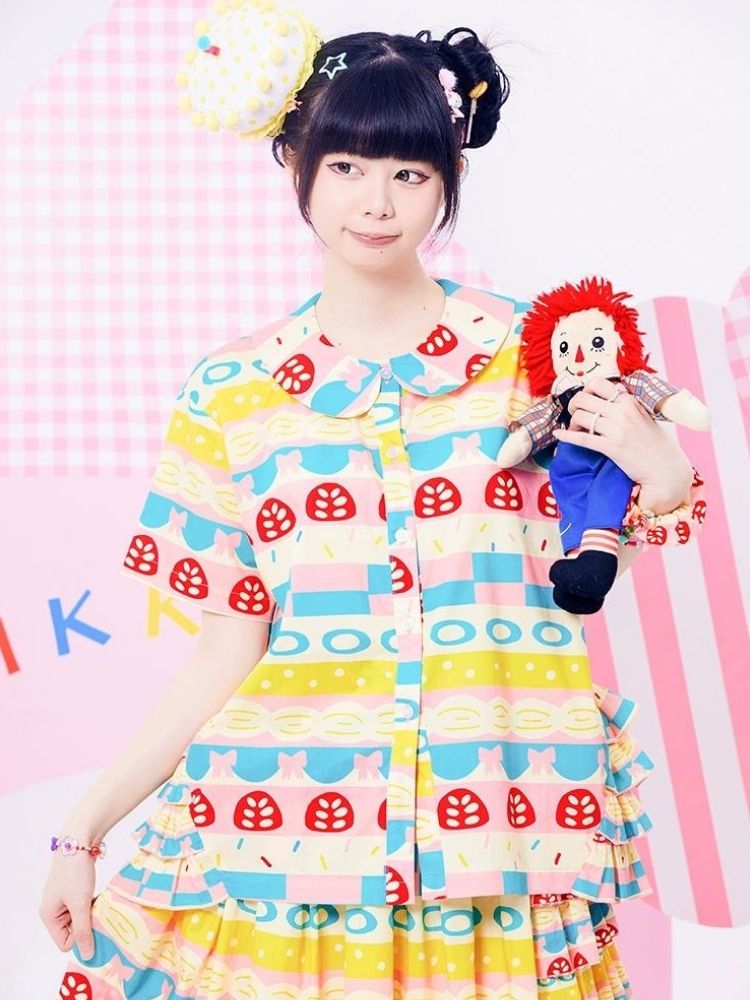 Showa girl colorful shirt 【s0000002876】