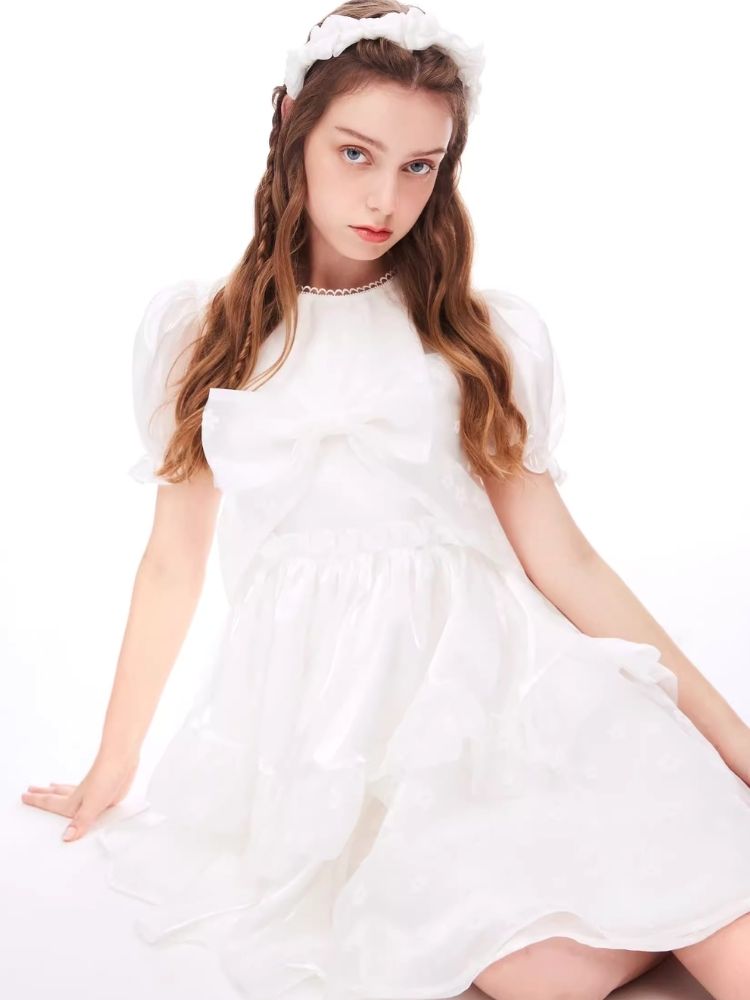 Bubble Sleeve Puffy Cake Dress【s0000006956】