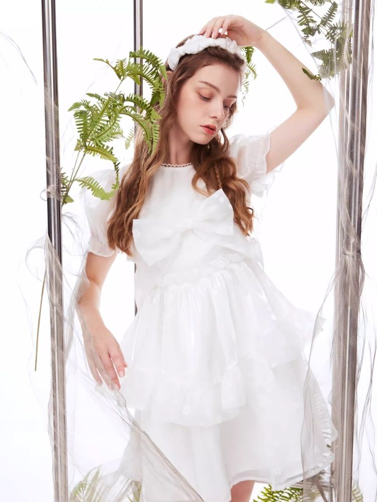 Bubble Sleeve Puffy Cake Dress【s0000006956】