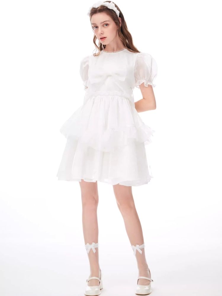 Bubble Sleeve Puffy Cake Dress【s0000006956】