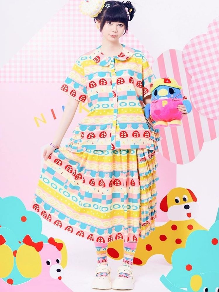 Showa girl colorful shirt 【s0000002876】