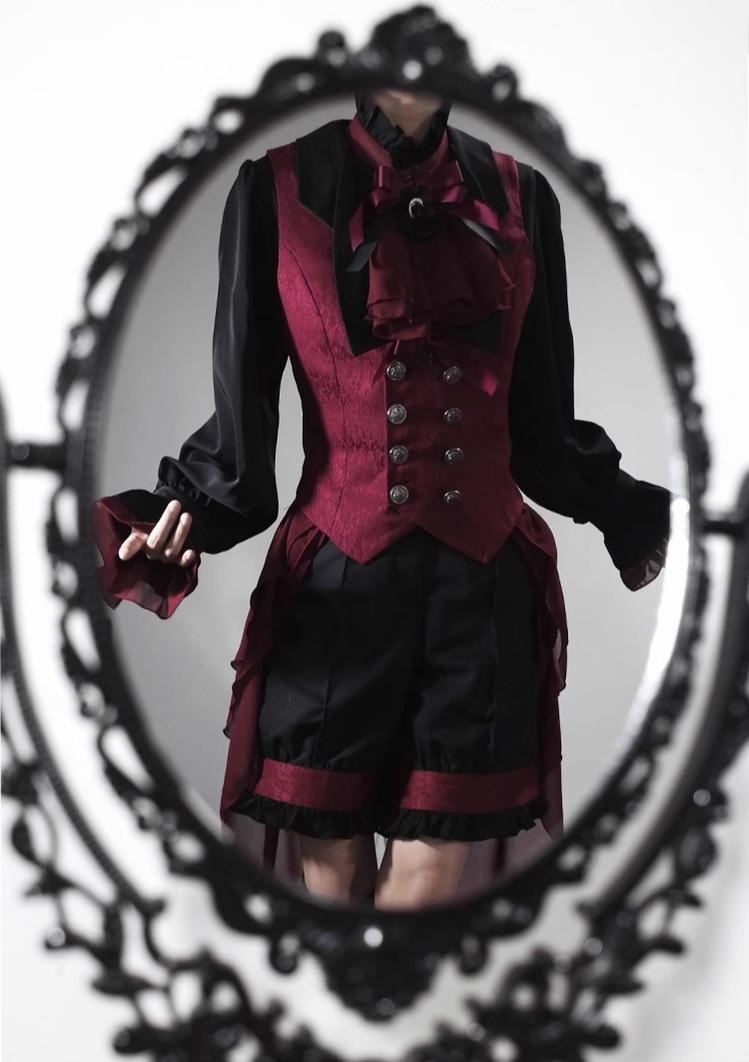 CastleToo - Evil Twins - Ouji Lolita Vest Shorts Skirt Set