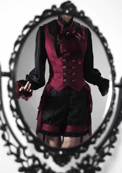 CastleToo - Evil Twins - Ouji Lolita Vest Shorts Skirt Set