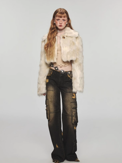 Warm short fur jacket【s0000004137】