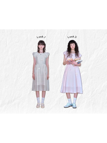 Cloud Sleeve Chiffon Dress【s0000007056】