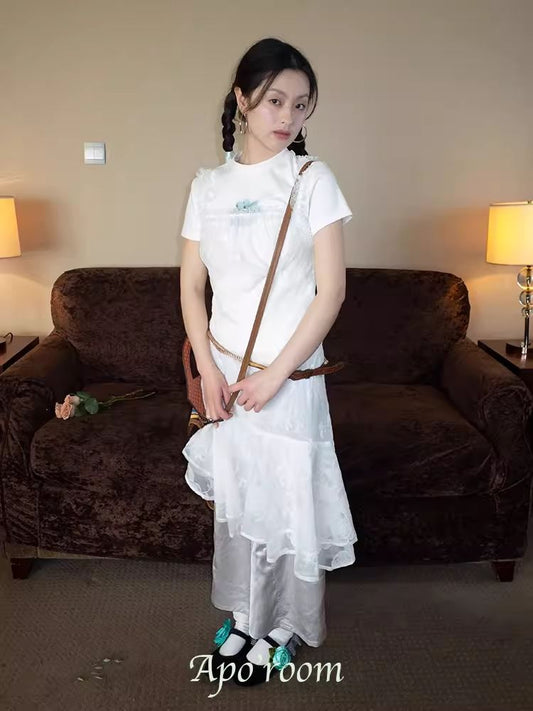 Three-dimensional flocked dress【s0000007932】