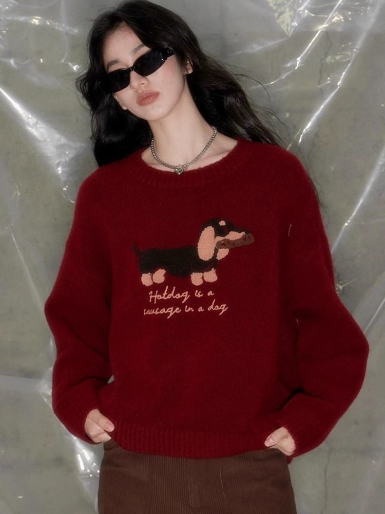 Sausage dog soft sticky sweater【s0000004888】