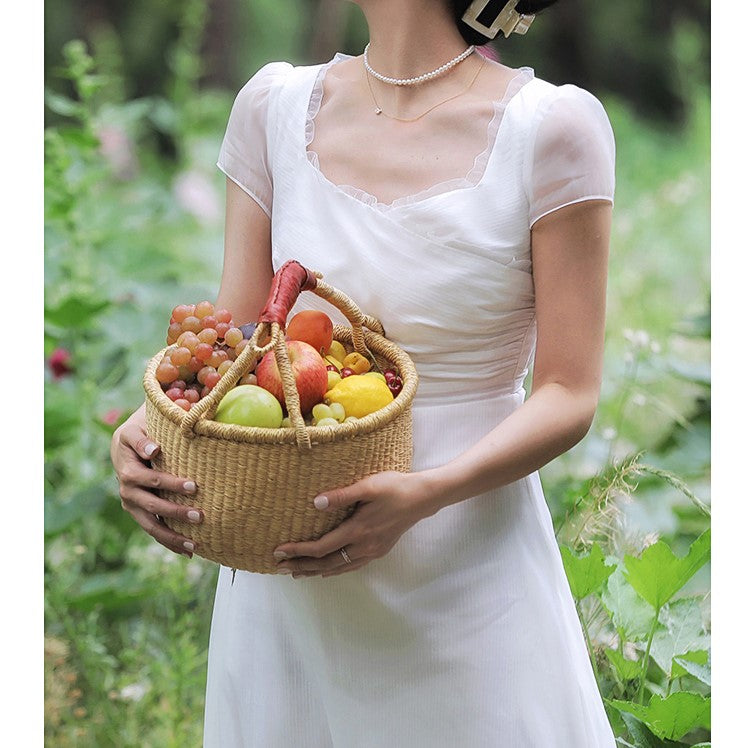 British lady's white vintage dress