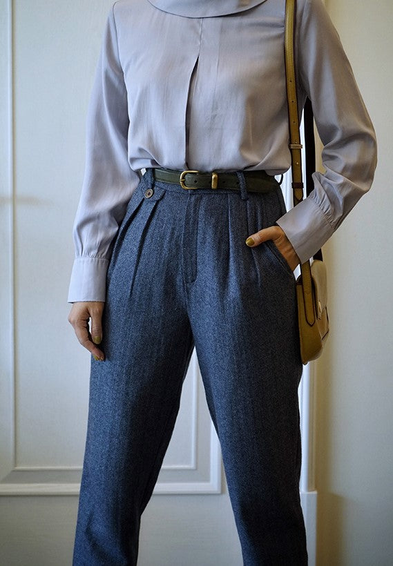 British lady's herringbone pants