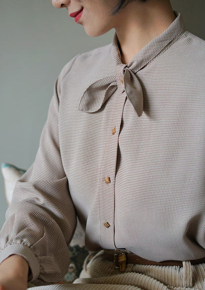 British houndstooth pattern blouse