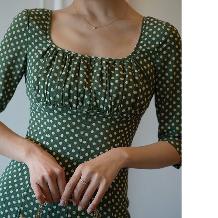 Italian lady's polka dot dress