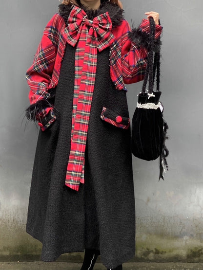 Retro Plaid Long Wool Coat【s0000004414】