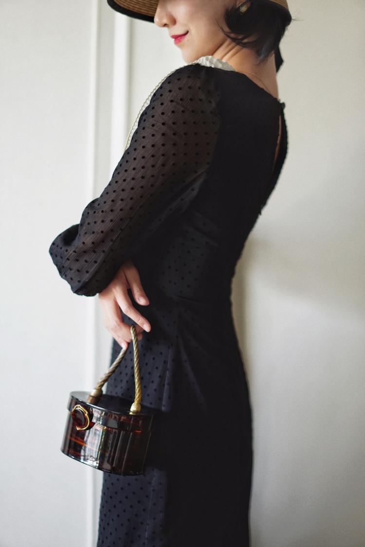 Black Polka Dot Fishtail Dress