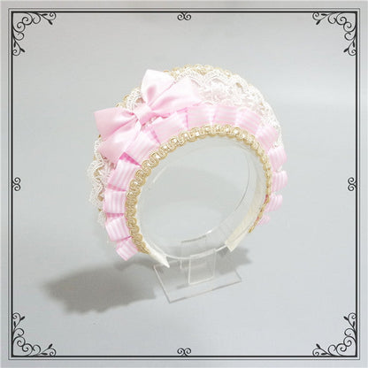 Foxcherry-Sweet Lolita Striped Maid Headdress Multicolors