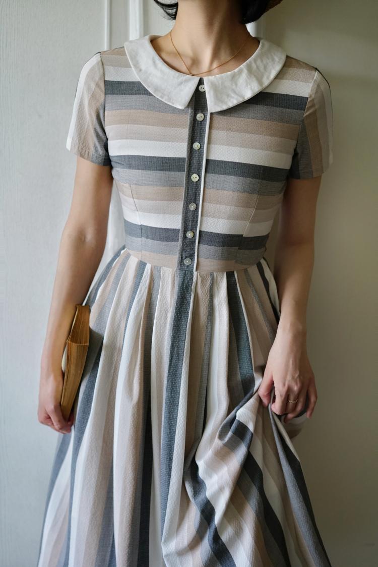 Literary Lady Vintage Striped Dress