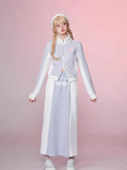 Stand Up Neck Top Double Zipper Sweatshirt【s0000006345】