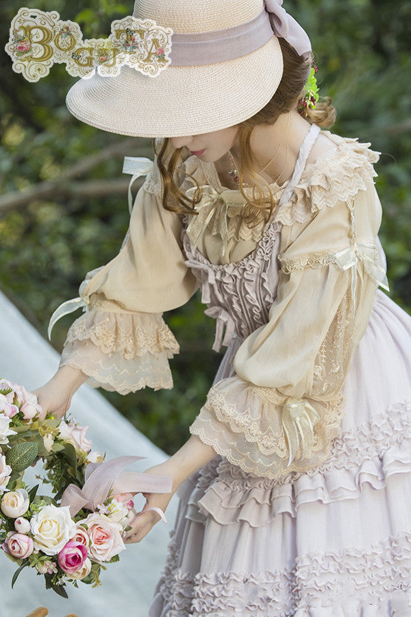 Boguta - Heidi Series - Classic Lace Puff Sleeves Blouse