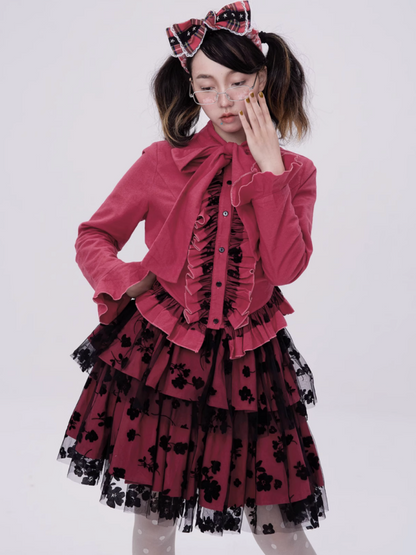 Showa Retro Sweet & Cute Bowknot Frilled Lolita Shirt【s0000003181】