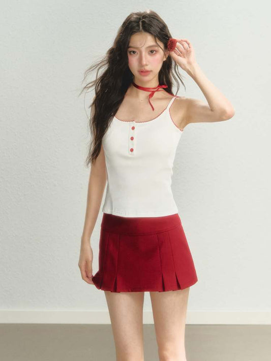 Retro College Style Scalloped Pleated Mini Skirt【s0000008061】