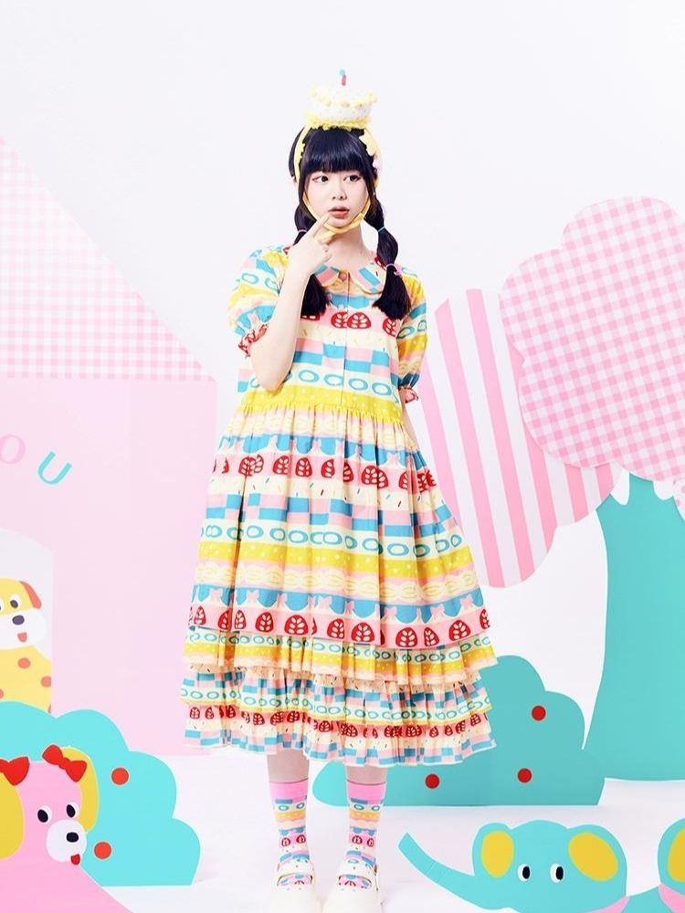 Showa Girl Original Print Cake Dress 【s0000002882】