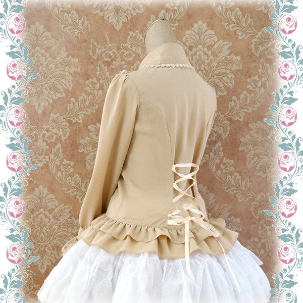 Strawberry Witch - Elegant Lace-Up Back Lolita Blouse