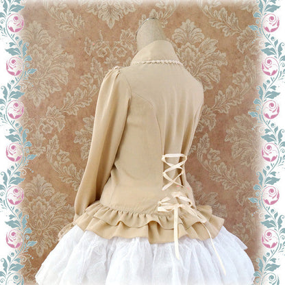 Strawberry Witch - Elegant Lace-Up Back Lolita Blouse